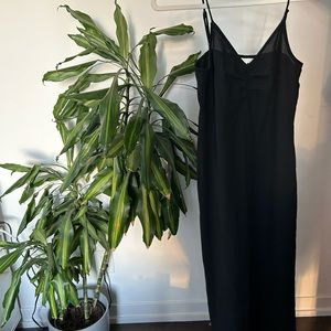 Long black midi dress